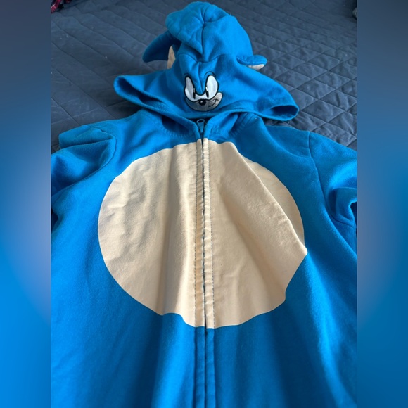 Boys’ Sonic Character Zip-Down Hoodie with Mohawk Effect - Picture 2 of 6